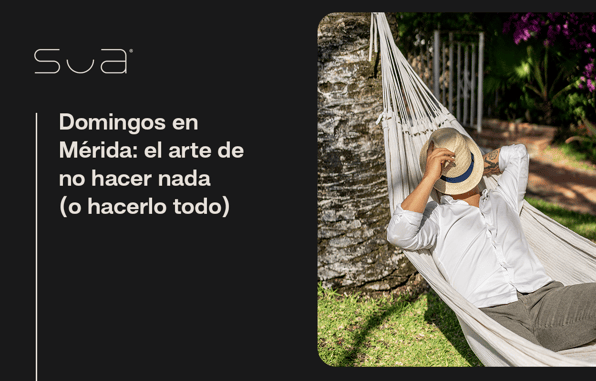 Persona descansando en su hamaca en día domingo en Mérida.