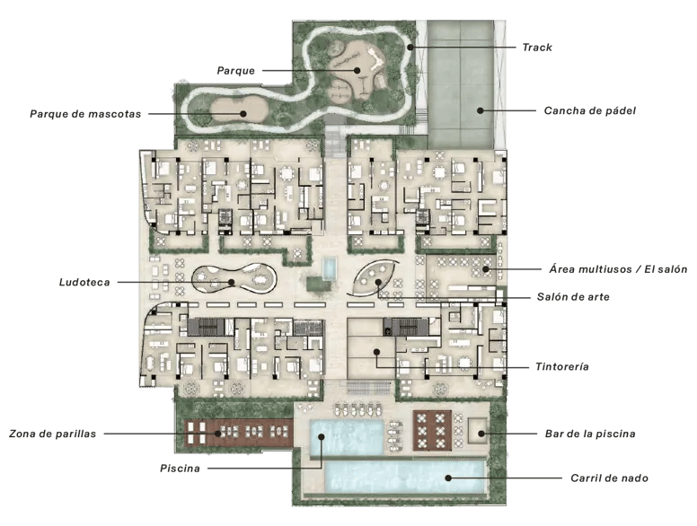 Nivel 3 Zaguán Amenidades departamentos de lujo